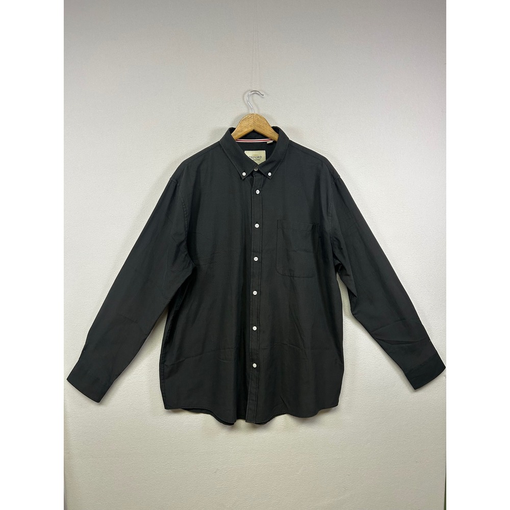 Business Casual Oxford Mens 2XL-Tall Black Button Down Long Sleeve Luxury Shirt